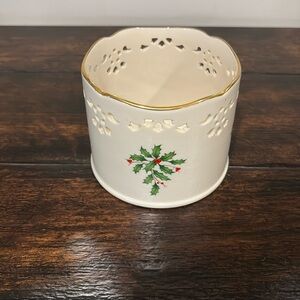 LENOX Pierced Candle Holder Wine Bottle Holiday